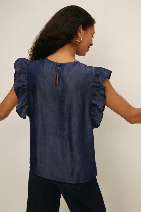 Oasis Lightweight Denim And Lace Blouse 3