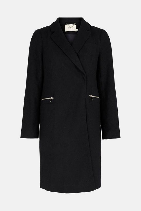 Oasis Wool Mix Trim Detail Tailored Coat 4