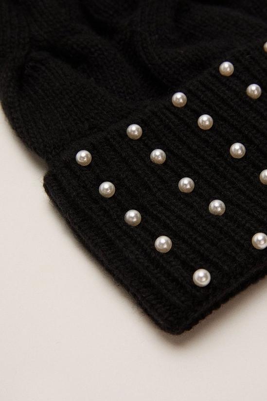 Oasis Embellished Knitted Pom Beanie 2