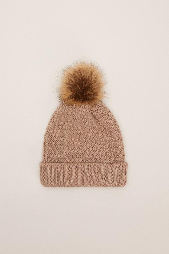 Oasis Cable Knitted Pom Beanie 1