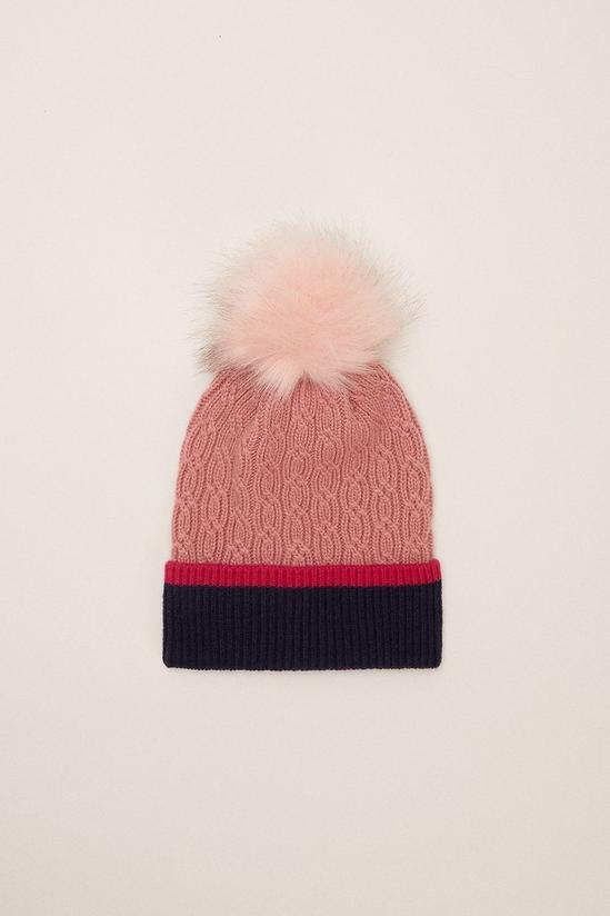 Oasis Contrast Tipped Knitted Pom Beanie 1