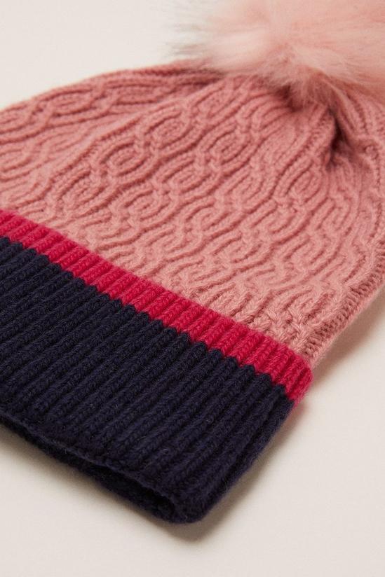 Oasis Contrast Tipped Knitted Pom Beanie 2