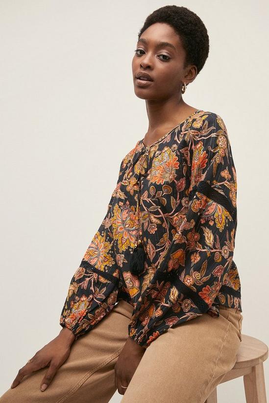 Oasis Balloon Sleeve Floral Embellished Top 1
