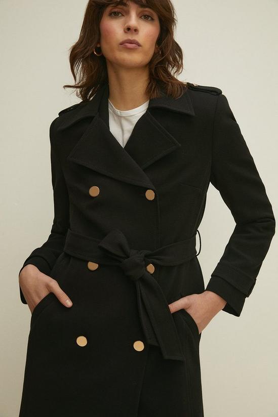 Oasis Double Breasted Double Crepe Trench Coat 1