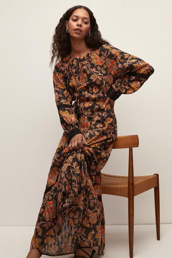 Oasis Balloon Sleeve Floral Embellished Maxi Dress 1