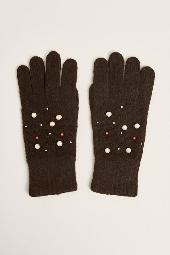 Oasis Mixed Gem Knitted Gloves 1