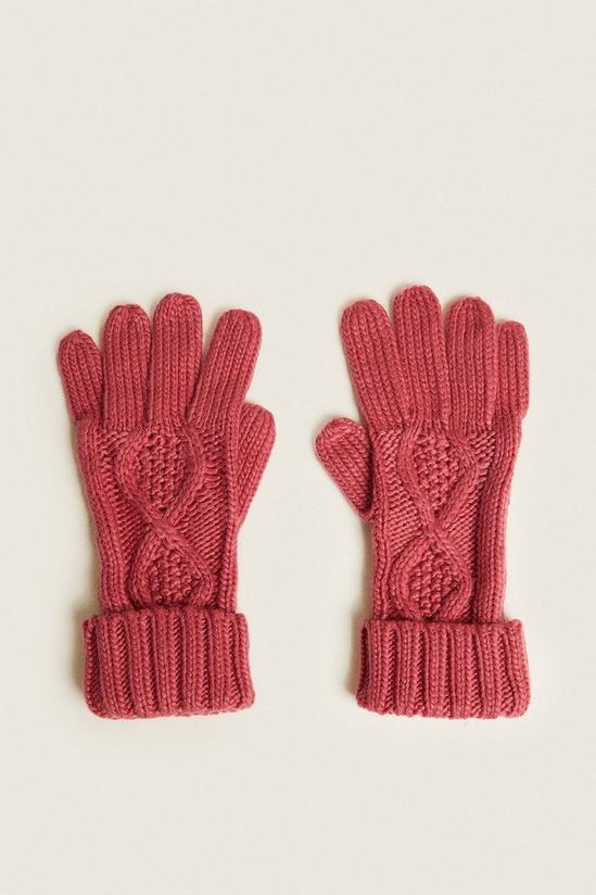 Oasis Cable Knitted Gloves 1