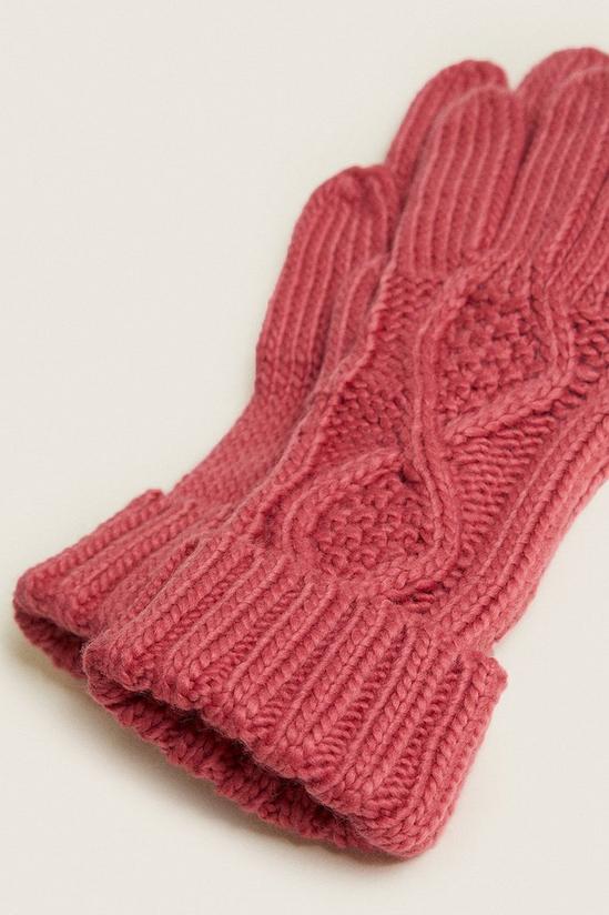 Oasis Cable Knitted Gloves 2