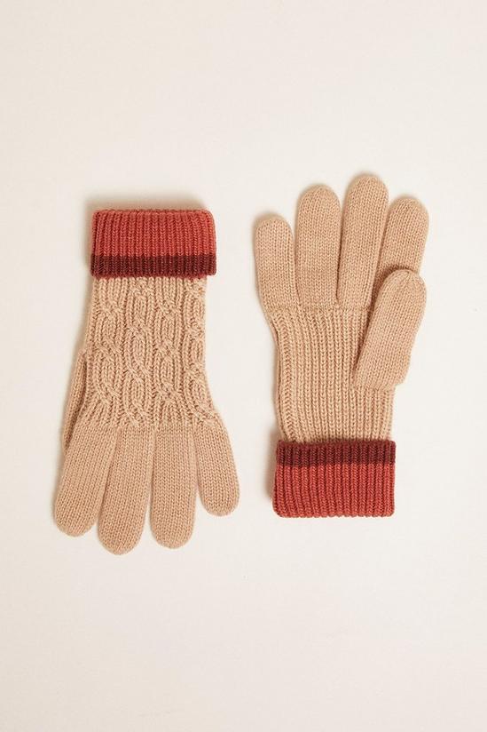 Oasis Contrast Tipped Knitted Gloves 1