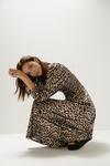 Oasis Leopard Shirred Square Neck Midi Dress thumbnail 5