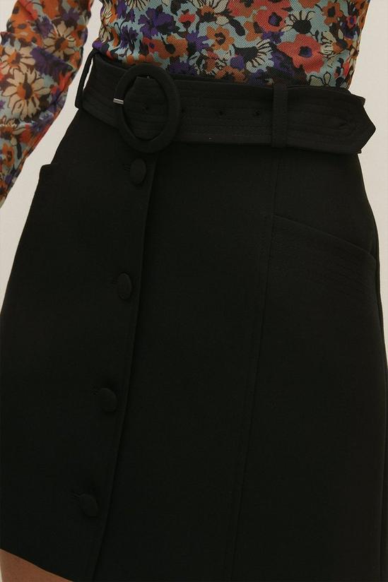 Oasis Premium Belted Tailored Button Through Skirt 2