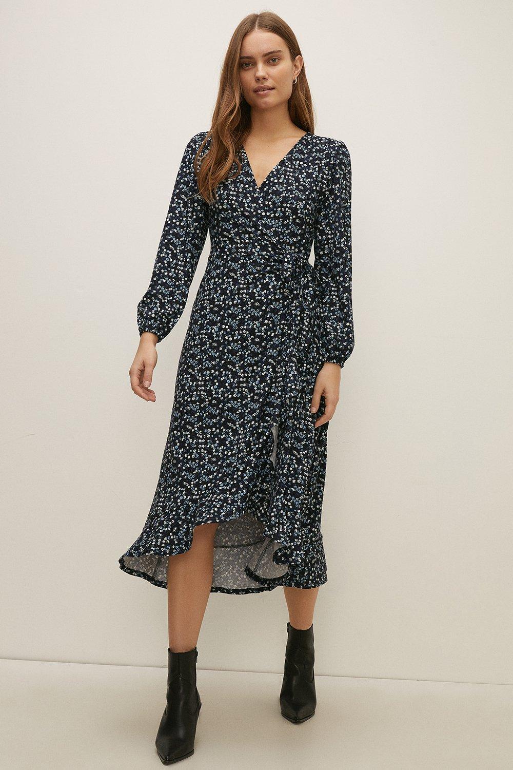 Leopard wrap hotsell midi dress oasis