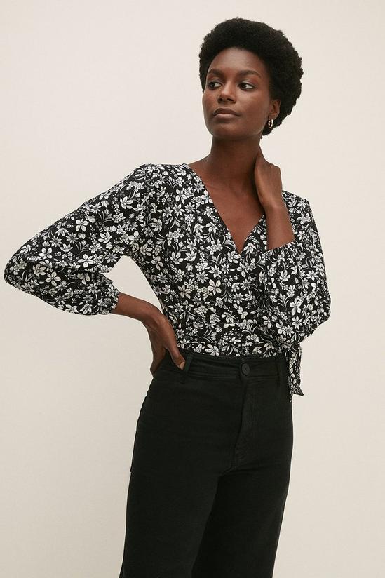 Oasis Soft Touch Ditsy Wrap Top 2