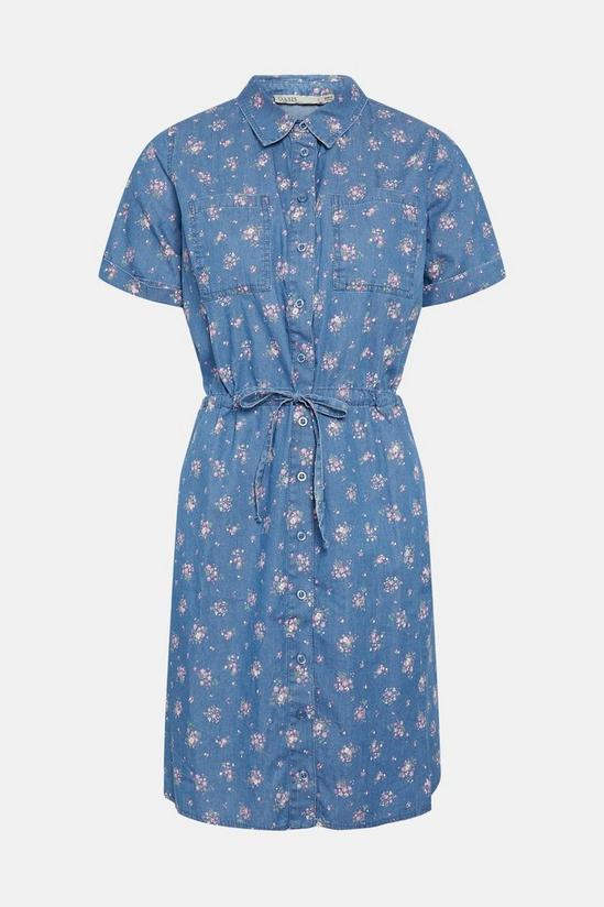 Oasis Ditsy Print Belted Chambray Dress 5