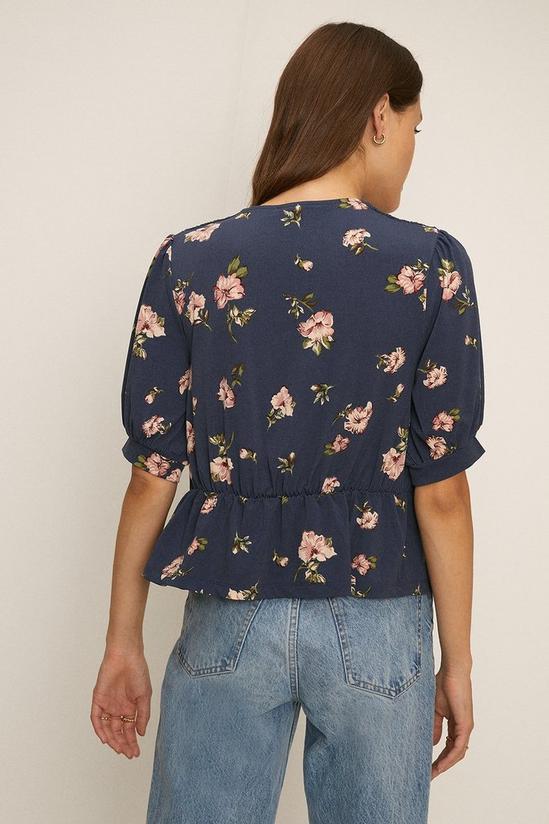 Oasis Floral Print Shirred Top 3