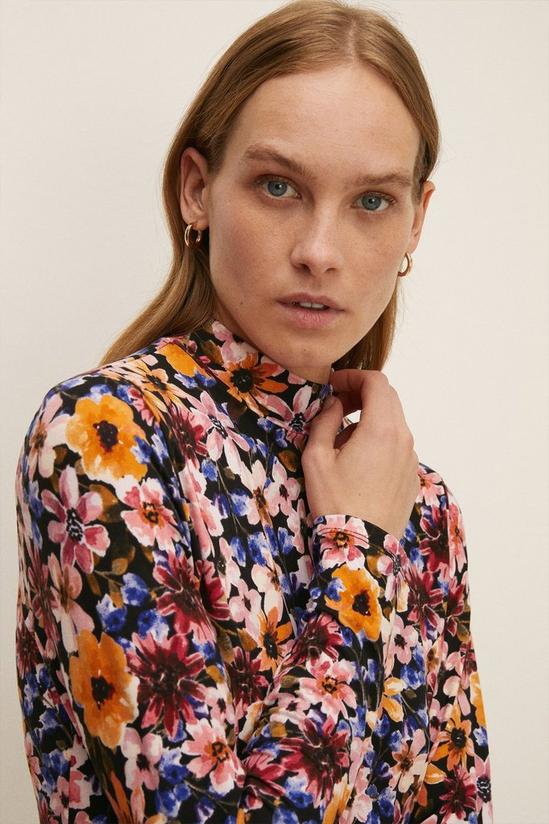 Oasis Soft Touch Floral Funnel Neck Mini Dress 2