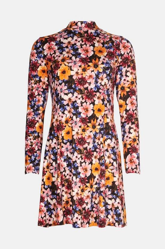 Oasis Soft Touch Floral Funnel Neck Mini Dress 4