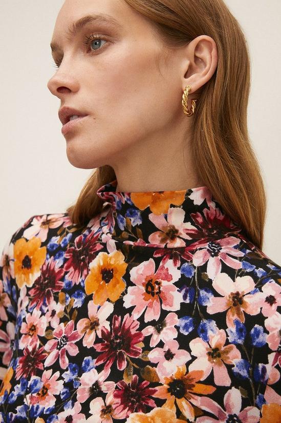 Oasis Soft Touch Floral Funnel Neck Top 1