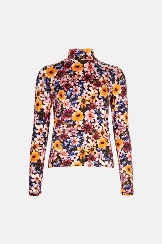 Oasis Soft Touch Floral Funnel Neck Top 4
