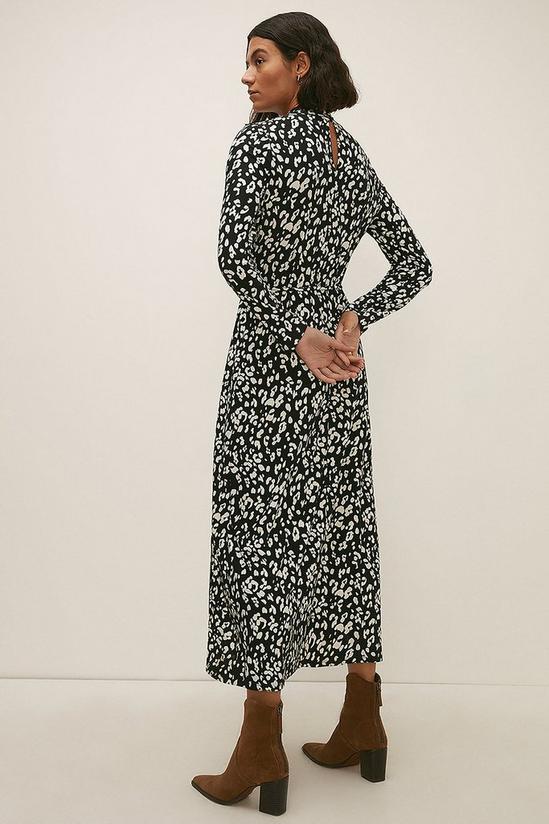 Oasis Soft Touch Animal Funnel Neck Midi Dress 3