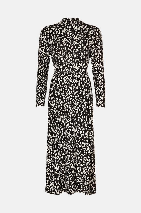 Oasis Soft Touch Animal Funnel Neck Midi Dress 4