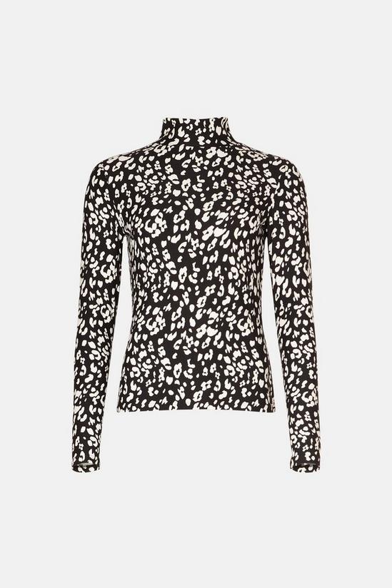 Oasis Soft Touch Animal Funnel Neck Top 4