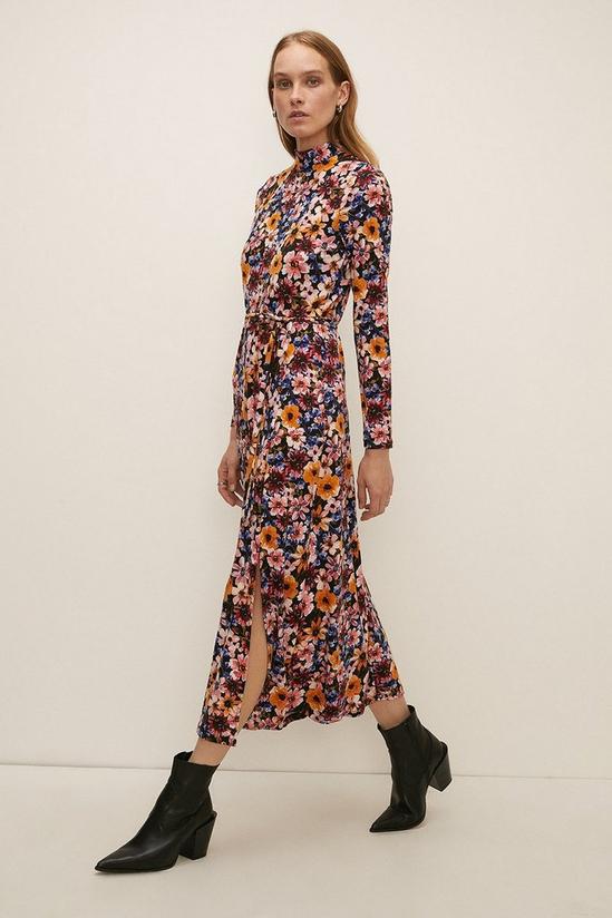 Oasis Soft Touch Floral Funnel Neck Midi Dress 1