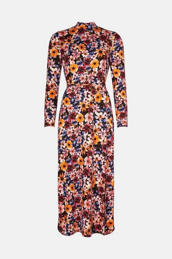 Oasis Soft Touch Floral Funnel Neck Midi Dress 4