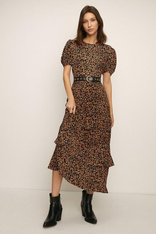Oasis Ditsy Printed Puff Sleeve Maxi Dress 1