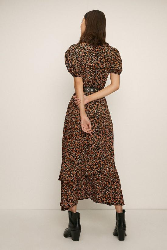 Oasis Ditsy Printed Puff Sleeve Maxi Dress 3