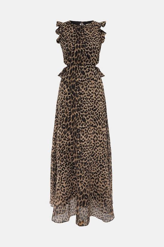 Oasis Animal Printed Ruffle Cut Out Maxi Dress 5