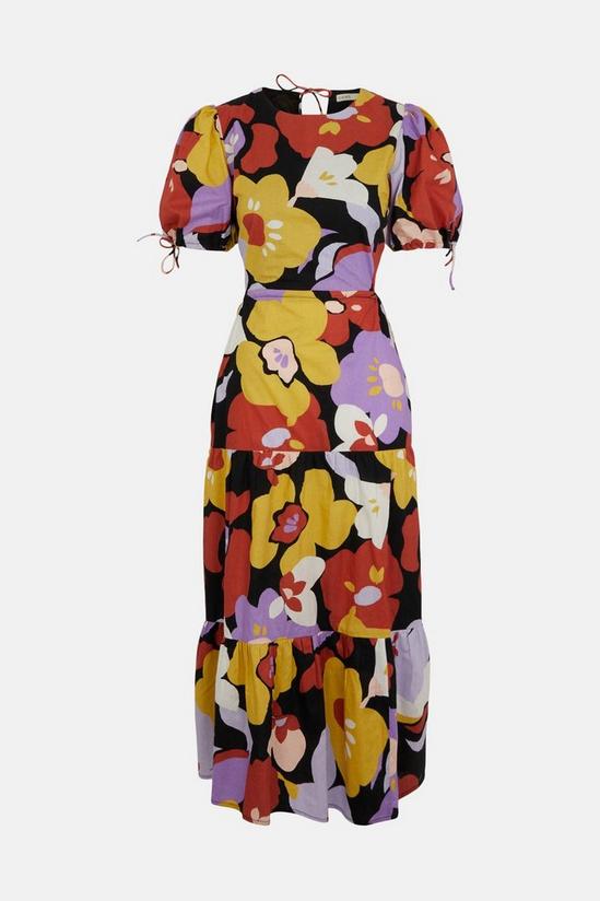 Oasis Large Scale Floral Printed Tiered Midi Dress 4