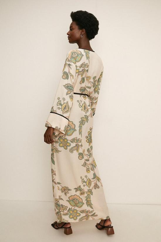 Oasis Paisley Printed Midi Kimono Wrap Dress 3