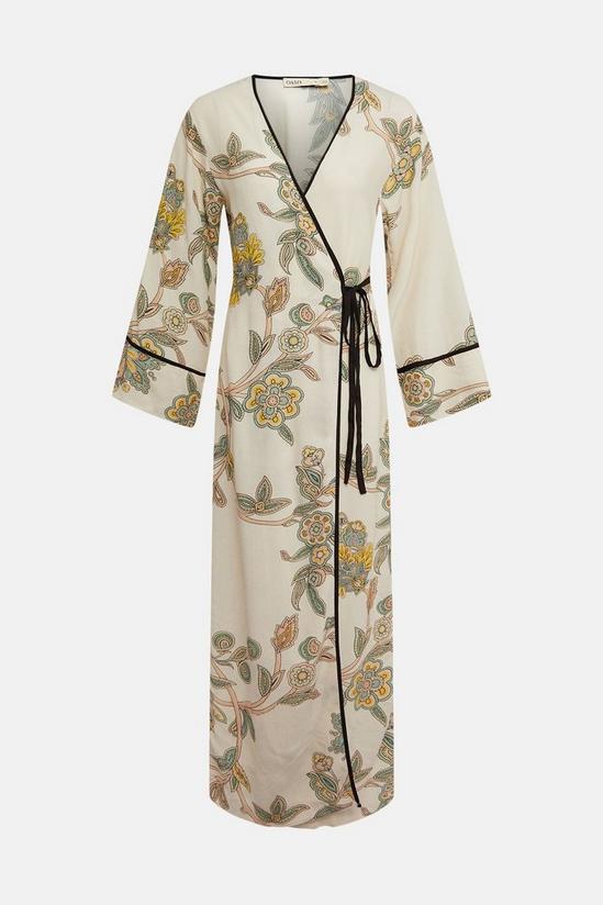 Oasis Paisley Printed Midi Kimono Wrap Dress 4