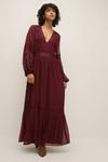 Oasis Lace Trim Embroidered Sleeve Maxi Dress thumbnail 1