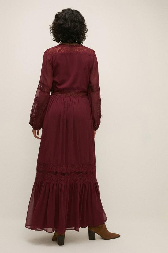 Oasis Lace Trim Embroidered Sleeve Maxi Dress 3