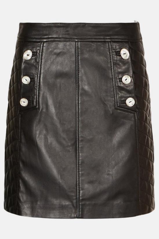 Oasis Leather Button Detail Mini Skirt 4
