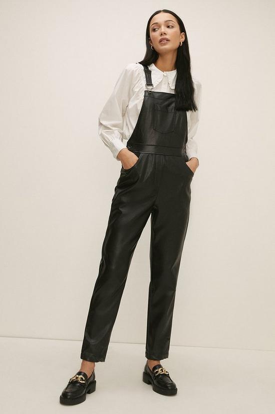 Oasis Faux Leather Dungaree 1