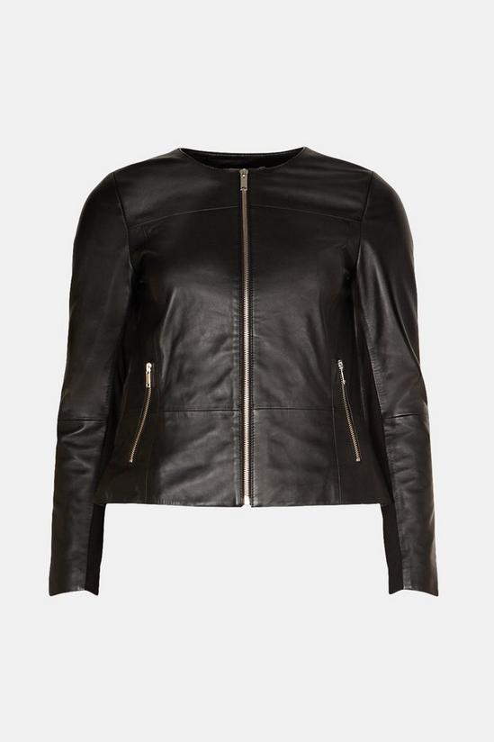 Oasis Ponte Sleeve Leather Jacket 4
