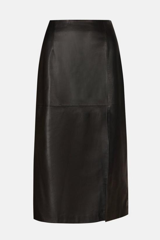 Oasis Rachel Stevens Leather Split Detail Skirt 4