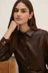 Oasis Faux Leather Belted Shirt Dress thumbnail 1