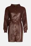 Oasis Faux Leather Belted Shirt Dress thumbnail 4