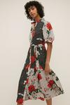 Oasis Large Floral And Spot Belted Midi Dress thumbnail 1