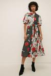Oasis Large Floral And Spot Belted Midi Dress thumbnail 2