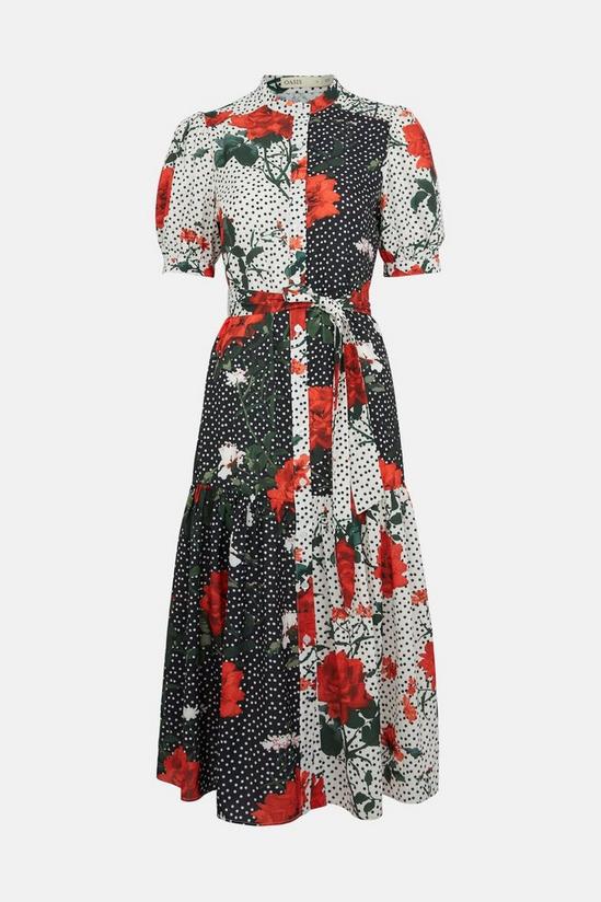Oasis Large Floral And Spot Belted Midi Dress 5