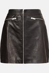 Oasis Leather Zip Through Mini Skirt thumbnail 4