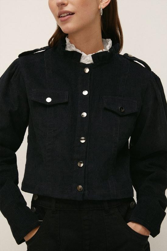 Oasis Cord Puff Sleeve Crop Jacket 1