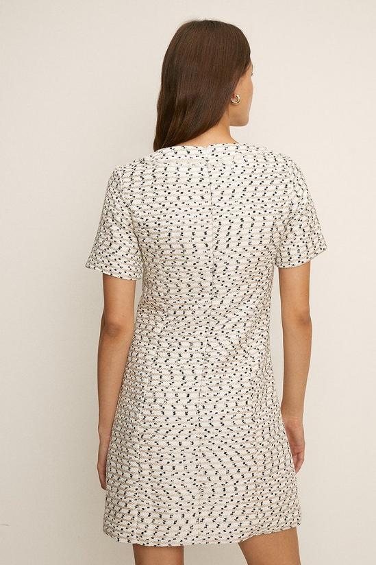 Oasis Mono Tweed Short Sleeve Tailored Dress 3