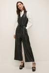Oasis Belted Wide Leg Faux Leather Jumpsuit thumbnail 1