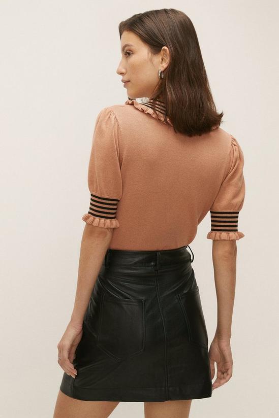 Oasis Zip Through Faux Leather Skirt 3